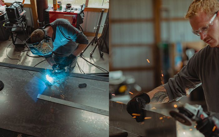 Vidosh North employees working on custom welding jobs